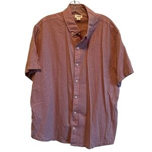 UpWest XL Rose Salmon Men’s Short Sleeve Button Up Shirt 100% Cotton G1
